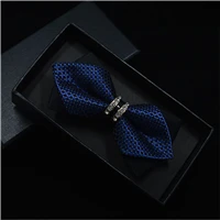 Роскошные Bling Crystal украшения из металла острые углы галстук-бабочка Свадебная вечеринка Банкетный клуб Бизнес бабочка узел Для мужчин аксессуары - Цвет: royal blue
