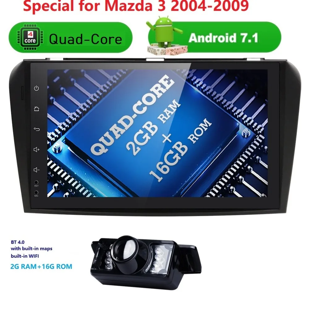 HIZPO 9 &quotAndroid 7 1 Автомобильная магнитола запись для Mazda 3 2004 2005 2006 2007 2008 2009 2 Гб RAM + 16 ROM