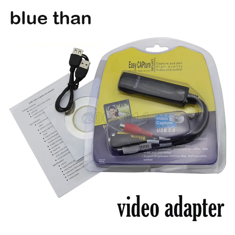 Лидер продаж синий чем Easycap USB Видео ТВ DVD VHS DVR Capture адаптер устройство