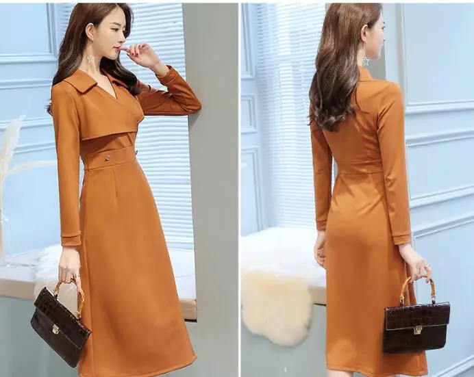 Блейзер платье трапециевидной формы для офиса Vestido длинный 2019 Длинная Элегантная