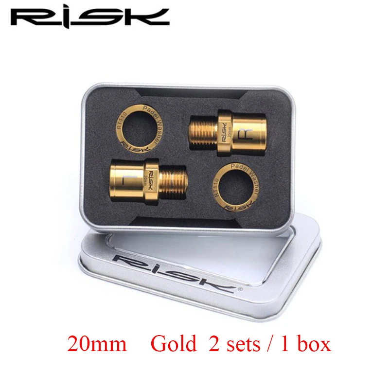 20mm Gold Риск титановый велосипедный педаль удлинение болты осевой сердечник MTB Горный Дорожный подшипник удлинитель осевой преобразователь педаль расширение - Цвет: 20mm Gold