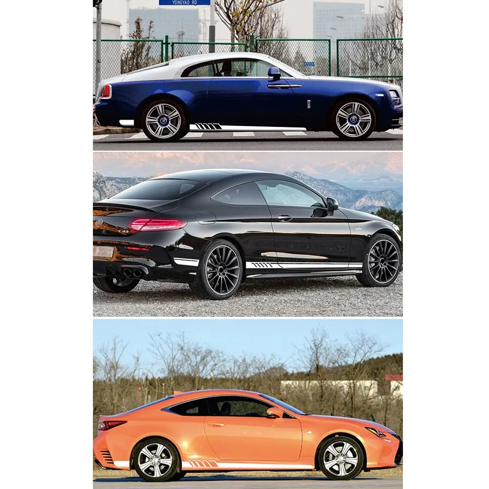 Универсальные автомобильные наклейки для кузова длинная полоса боковая юбка