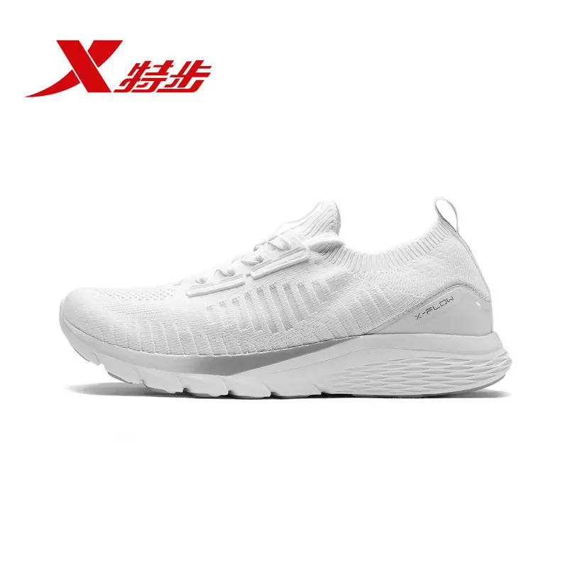 white Xtep X-Flow модные Для Мужчин's Для женщин кроссовки шок поглощающие носки обувь Легкий дышащий материал беговые кроссовки унисекс 982219119573 - Цвет: white