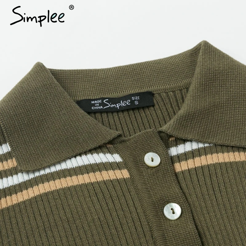 Simplee полосатый многоцветный свитер пуловер Тонкий ретро вязаный женский