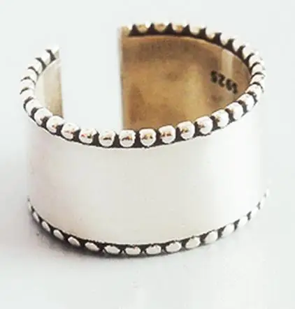Модные кольца Bijoux, 925 пробы, серебряные, большие, гладкие, для женщин, подарок для дам, регулируемый размер, античные кольца Anillos - Цвет основного камня: vintage