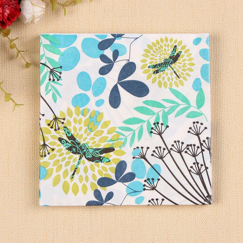 20 оптовая продажа винтажные салфетки для стола с рисунком драгоценных листьев