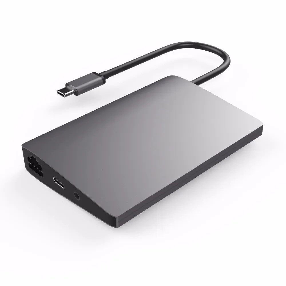 Концентратор USB Type C 3 1 до 4K HDMI совместимых с 5 мм разъем для наушников VGA RJ45 SD/TF 0
