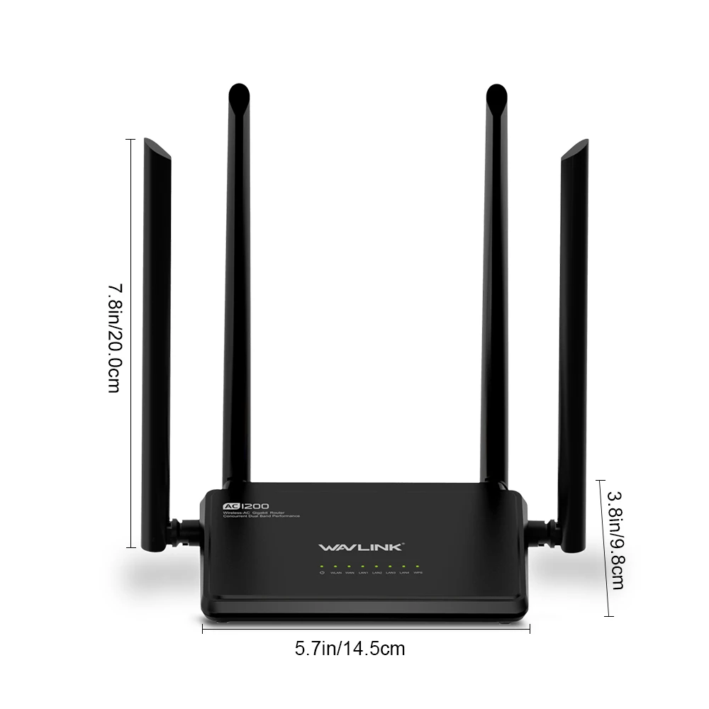 Беспроводной Wi Fi роутер Wavlink AC1200 двухдиапазонный маршрутизатор высокой мощности