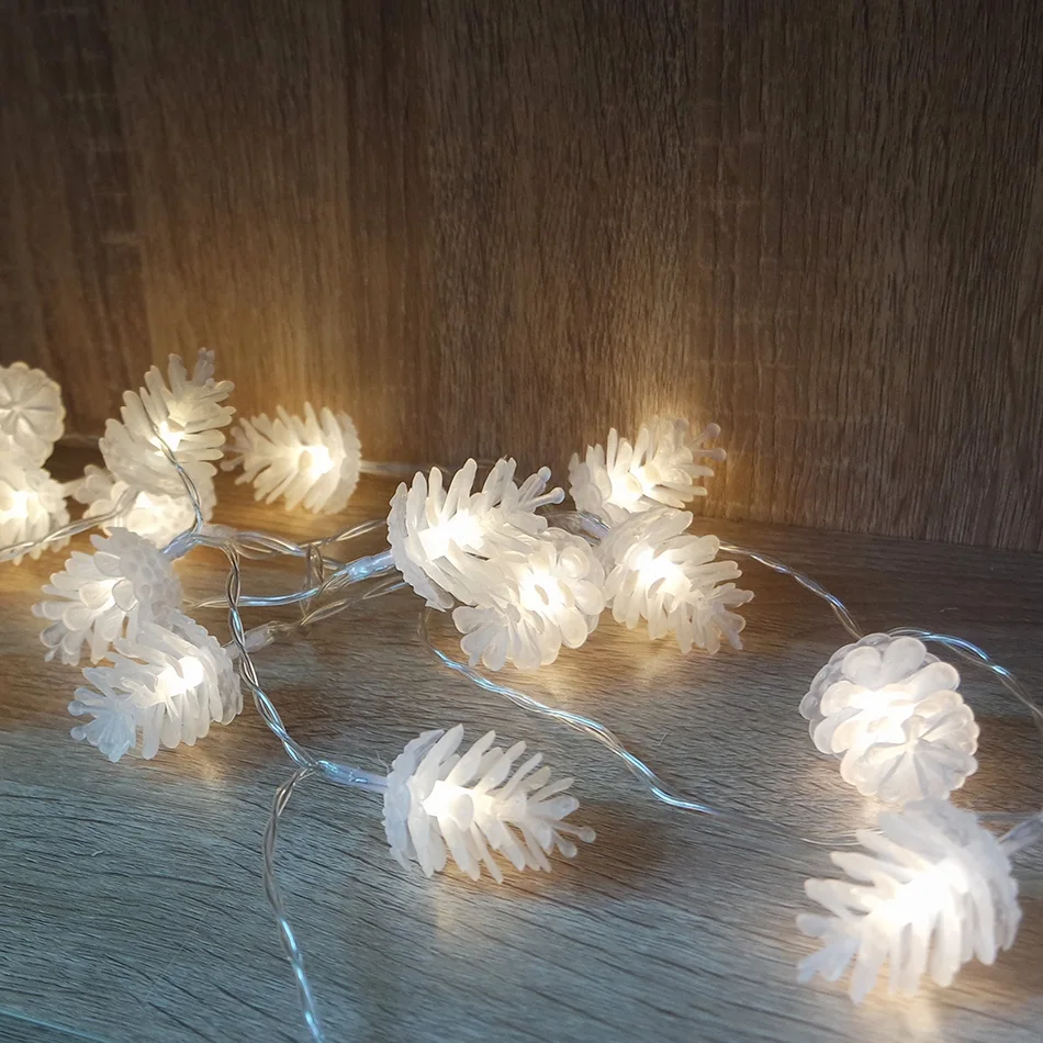 Рождественский pinecone светодиодный светильник с питанием от батареи, праздничный декоративный светильник ing, рождественские вечерние украшения гирлянды
