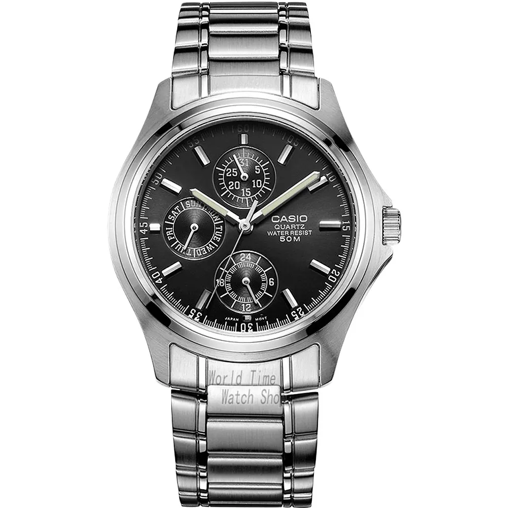 Мужские часы Casio Взрыв лучший бренд класса люкс классический кварцевые часы 50м Водонепроницаемые мужские часы Спортивные военные наручные часы Светящиеся часы relogio masculino reloj hombre erkek kol saati montre - Цвет: MTP1246D1A-1