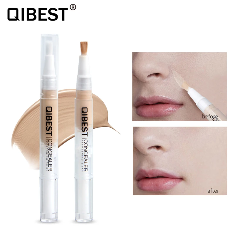 QIBEST, 5 цветов, вращающийся консилер для лица, ручка, водонепроницаемый, полное покрытие, восстанавливающая палочка, осветляет, Обнаженная, макияж, консилер, макияж