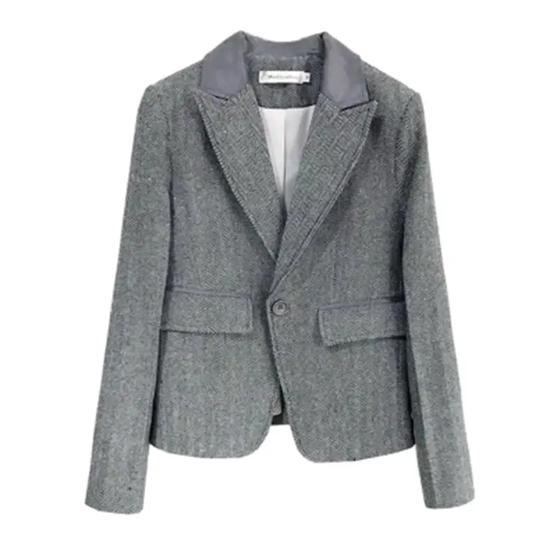 

New Ms.stripe Blazers female jacket coat spring Retro striped casual small suit female long sleeve woolen jacket women Blazers