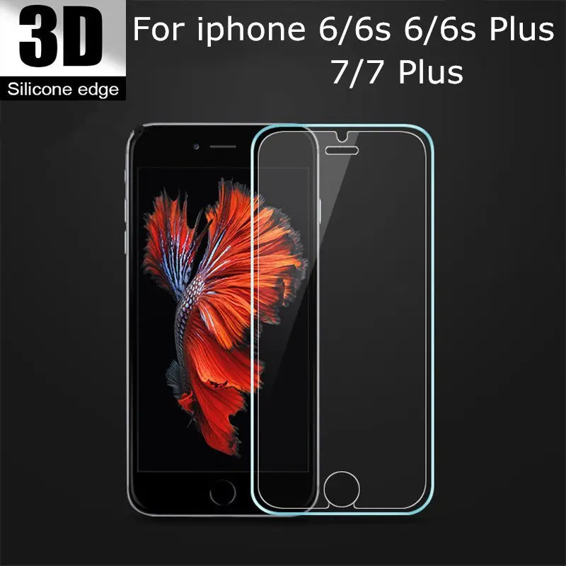 9H 3D ТПУ Край Закаленное стекло для iphone 6 plus 6s Полный экран протектор Силиконовый