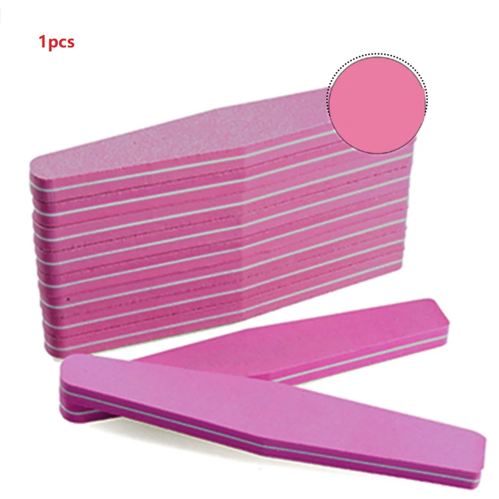 Pink 1 шт. Двусторонняя губка пилка для ногтей буфер 80/100 триммер буфер Лайма тонгл инструменты для дизайна ногтей моющаяся полировка Шлифовальная Пилка - Цвет: Pink