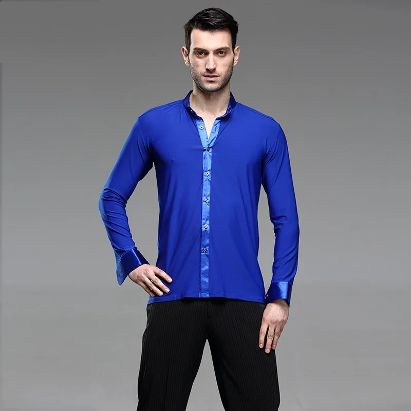 Мужские рубашки для латиноамериканских танцев Мужская одежда бальных мужские