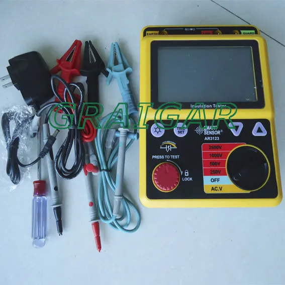 

Smart Sensor 250v-2500V , 0.0-99.9G ohm, Voltage Insulation Tester AR3123