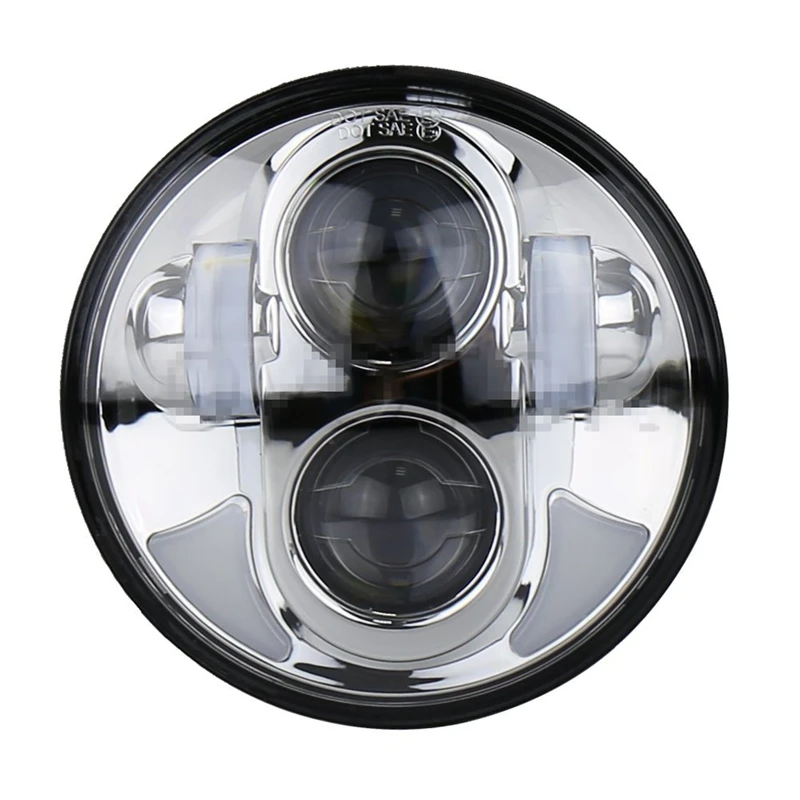 Круглый налобный фонарь 5 3/4 дюйма с белым кольцом ореола для Dyna Sportster XL 1200 883 75