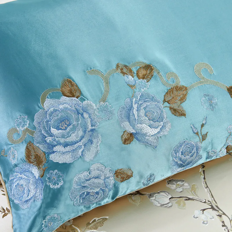 Роскошный набор постельного белья Королевского с вышивкой атласный Хлопковый