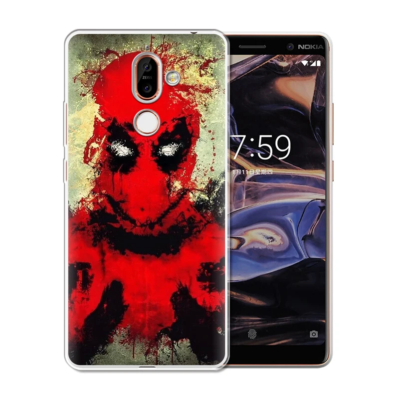 Чехол для телефона Nokia 1 3 5 8 6 2 7 Plus 9 X6 2018 X7 X3 Deadpool Spiderman cat shell Силиконовый ТПУ |