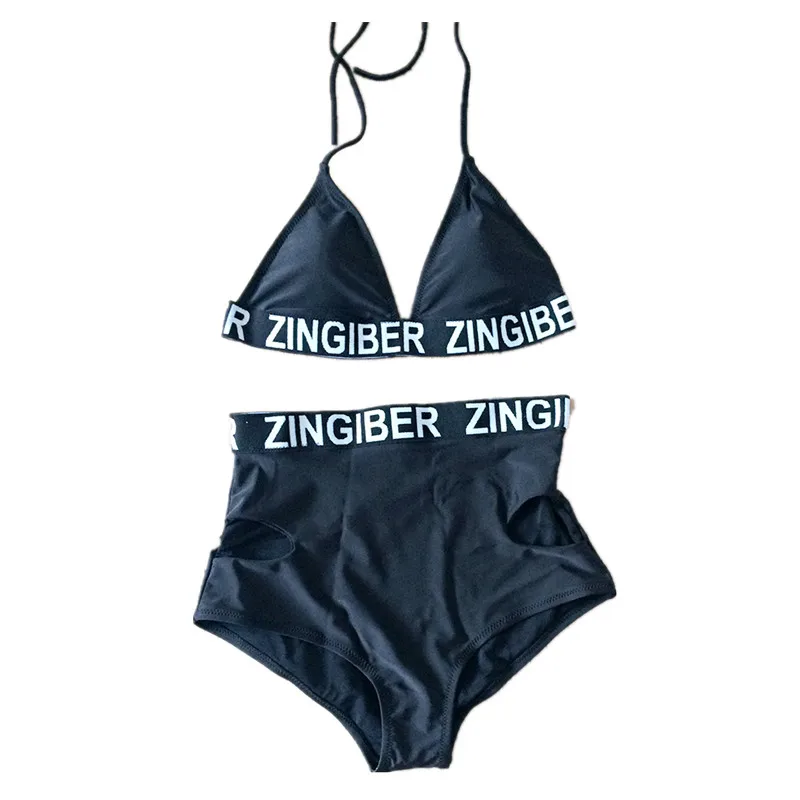 Модный эластичный купальник бикини с высокой талией мягкий съемный бюстгальтер