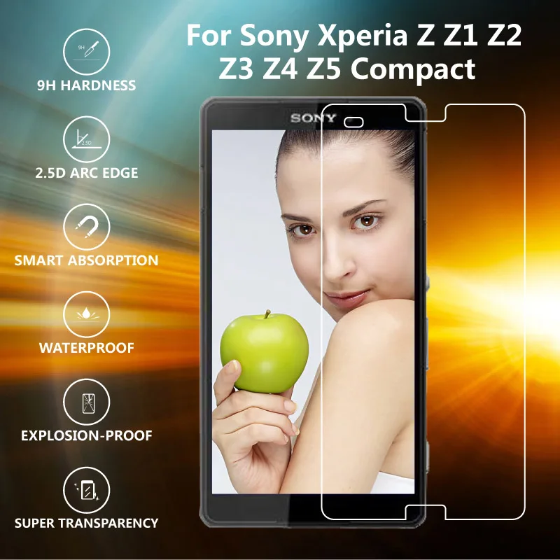 Закаленное стекло премиум-класса 9H 2.5D для Sony Xperia Z Z1 Z2 Z3 L3 Z5 XA XA2 XA1 ULTRA XZ компактная