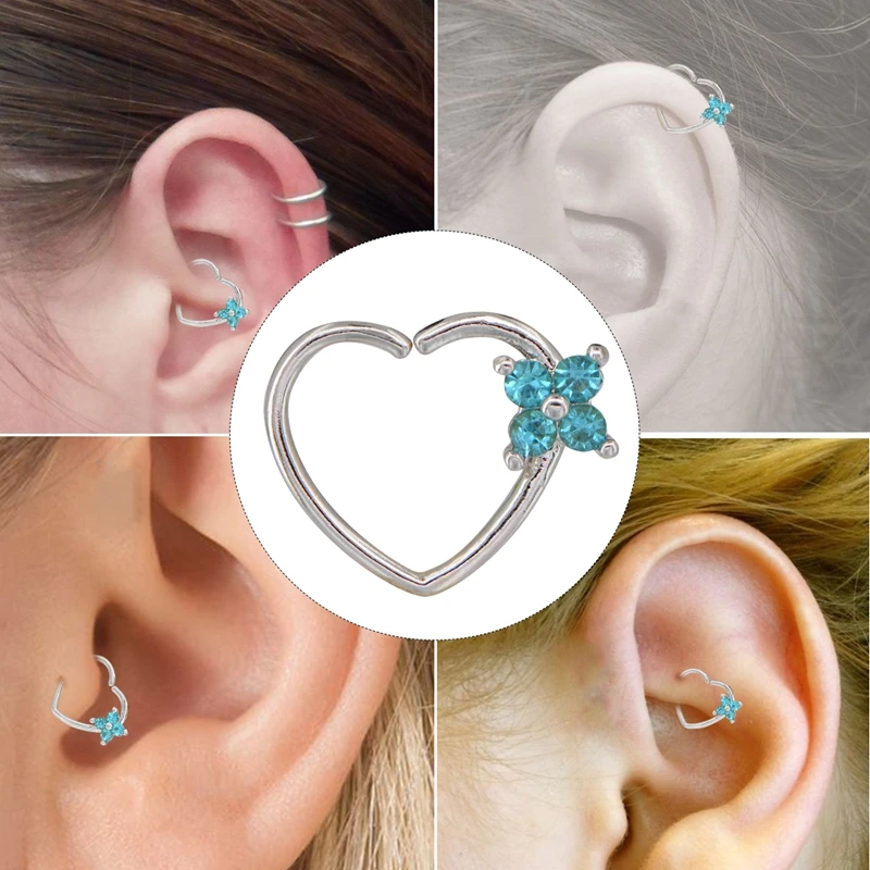 

Body Punk Wholesale 10 pcs/set 16G Left Closure Daith Cartilage Tragus Earrings Septum Hinged Segment Nose Hoop Rings Septum