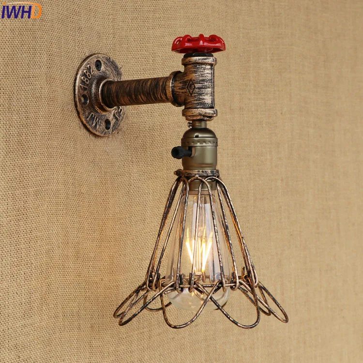 IWHD деревенский Ретро водопровод настенный светильник LED Wandlampen винтажный Эдисон