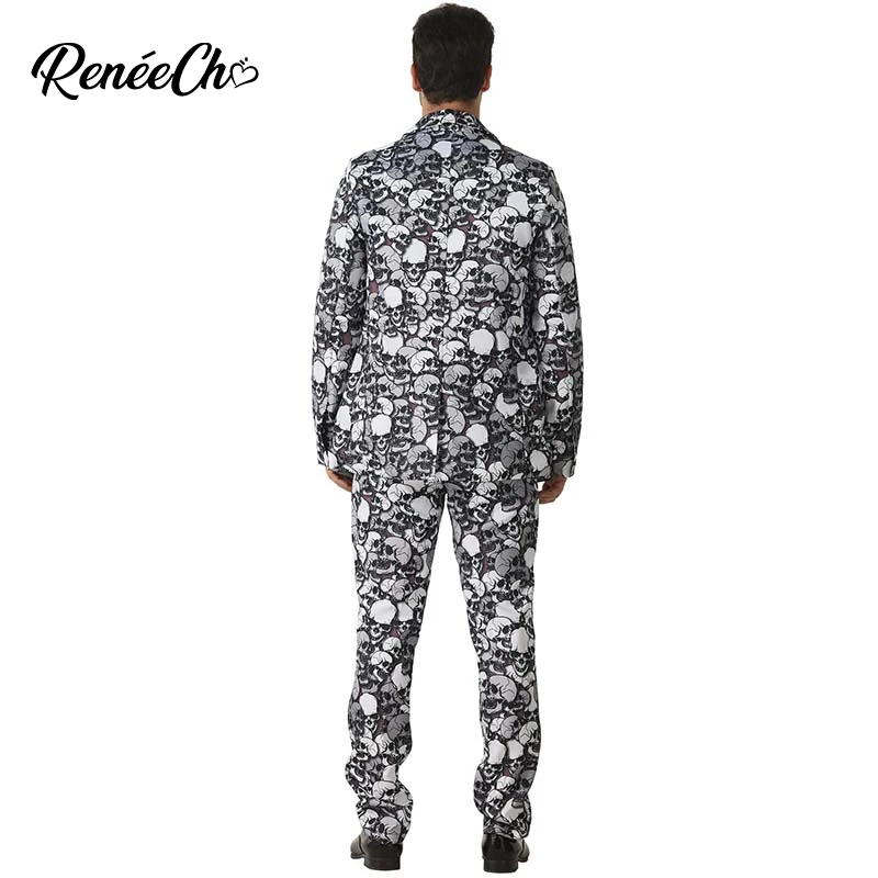 Crazy Suit костюм на хэллоуин для взрослых мужской скелет Skulleton участия в