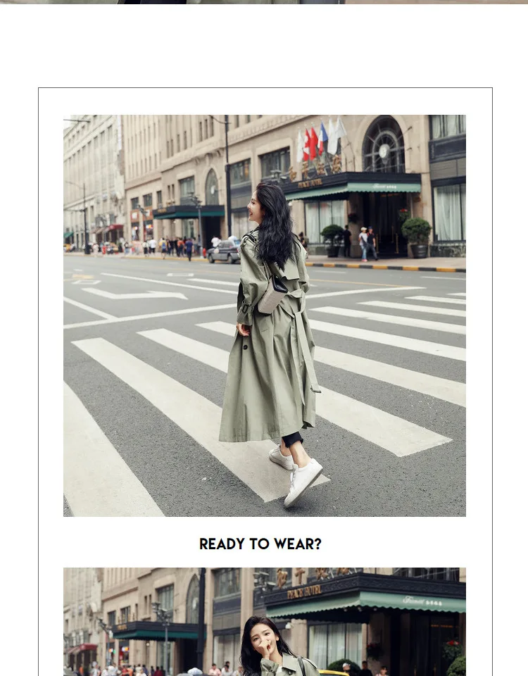 New Korean Double-breasted X-long Trench Loose Clothing Outerwear High Quality Solid Color Casual Coats