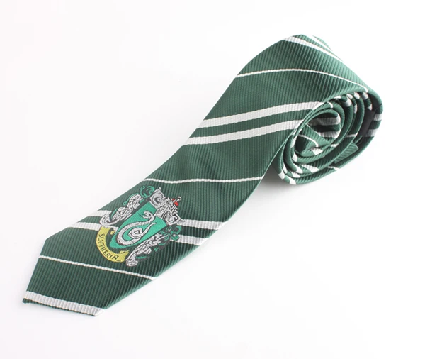 Ainiel Гермиона шарфы кепки галстук Гриффиндор Slytherinn Ravenclaw Hufflepuff галстук, шляпа, шарф Косплей Костюм для женщин детей мужчин - Цвет: Slytherin  tie