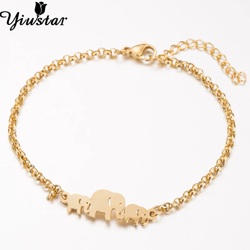 Yiustar элегантные милые браслеты со слоном для женщин и девочек ювелирные изделия