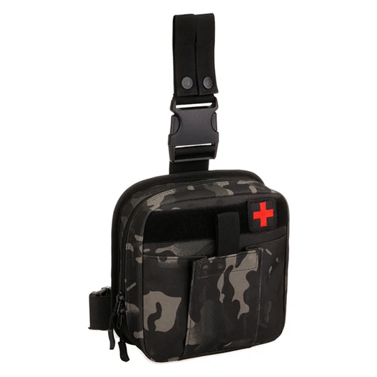 Black Camouflage Военная тактика Fanny Leg Drop медицинская сумка аксессуар для первой помощи поясная Сумка Molle мелочи кошелек Hip Bum мужские нейлоновые поясные сумки - Цвет: Black Camouflage