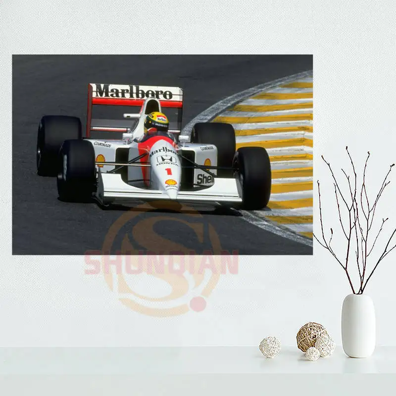 Популярный классический атласный постер для Айртона Senna на заказ тканевый