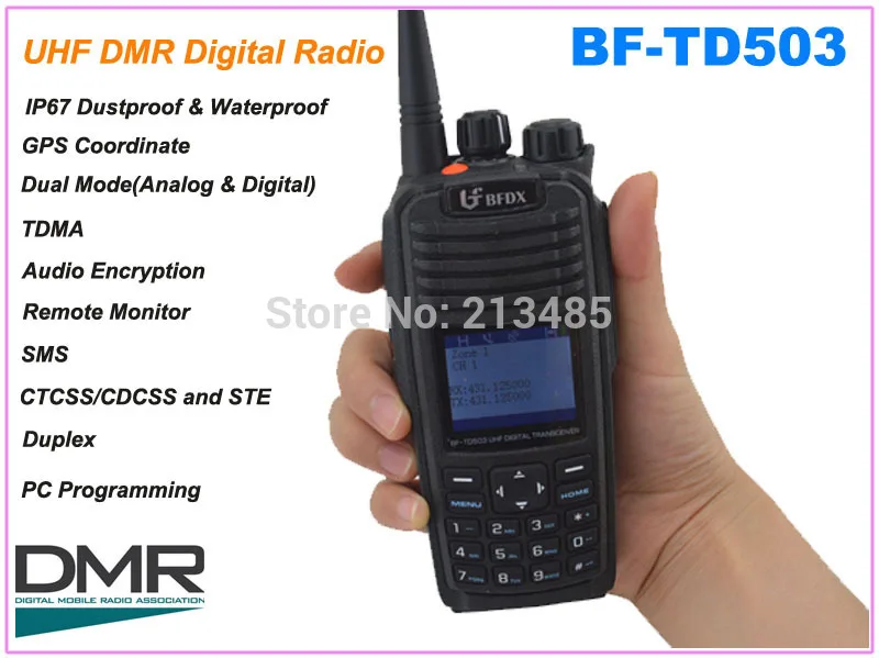 Цифровой портативный двухсторонний радиоприемник UHF 400 470 МГц DMR BF TD503 аналоговый и
