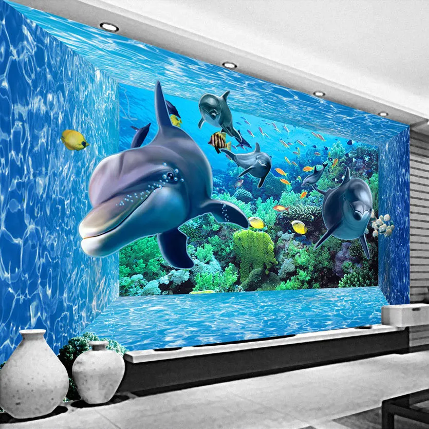 Custom 3D Photo Wallpaper Underwater World Stereoscopic Living Room Bedroom Decor Wallpapers Modern Painting Mural De Parede |