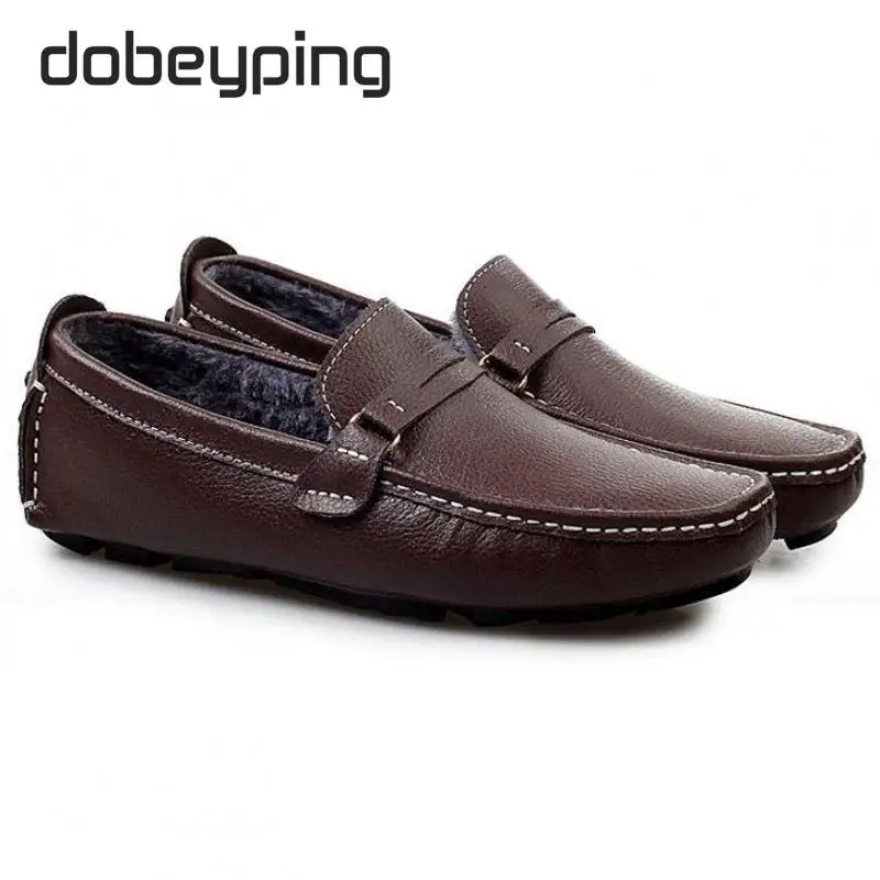 Зима Мокасины Из Натуральной Кожи Случайные Бренд Вождения Обувь Мода Квартиры