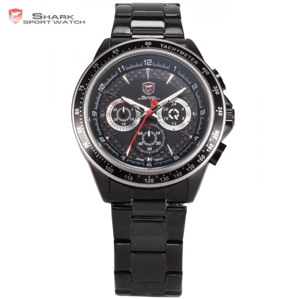 Акула марка 6 руки 3D логотип авто дата браслет из нержавеющей стали часы наручные