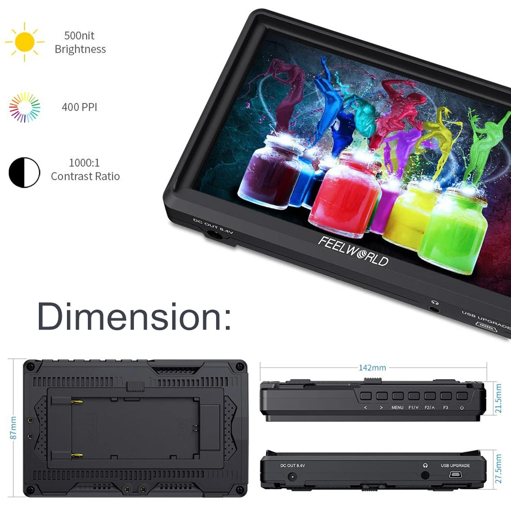 Камера FEELWORLD FW568 5 дюймовый экран 4K HDMI монитор для цифровой зеркальной камеры Full HD