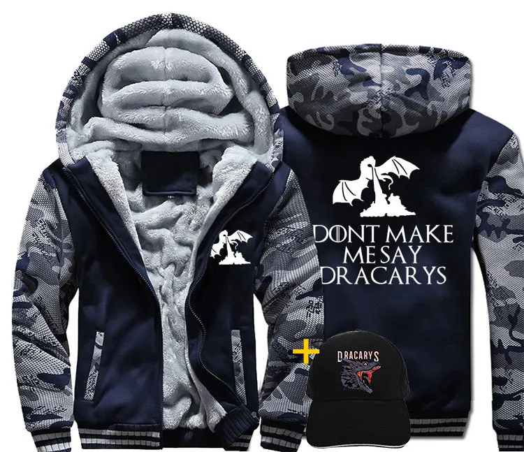 Толстовка с капюшоном dragon dracarys fire golden game теплая зимняя бархатная для мужчин и
