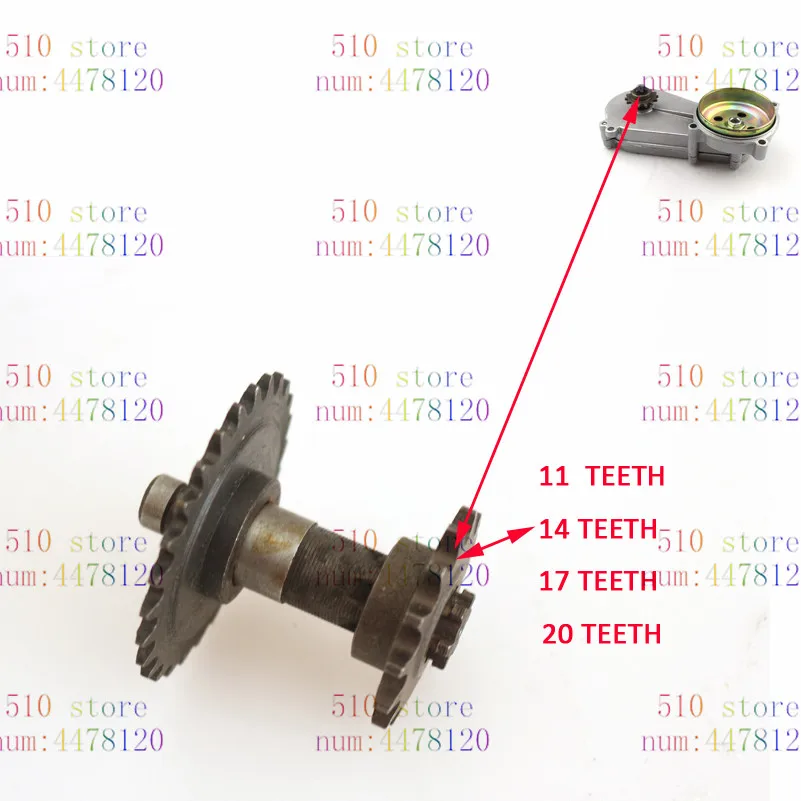 

Бесплатная доставка 49cc50cc мини мотоцикл ATV Трансмиссия 11 14 17 20 зубьев