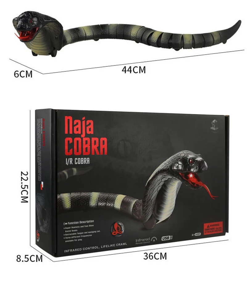 Kitoz RC змея Naja Кобра Viper игрушка с дистанционным управлением ИК Имитация животных