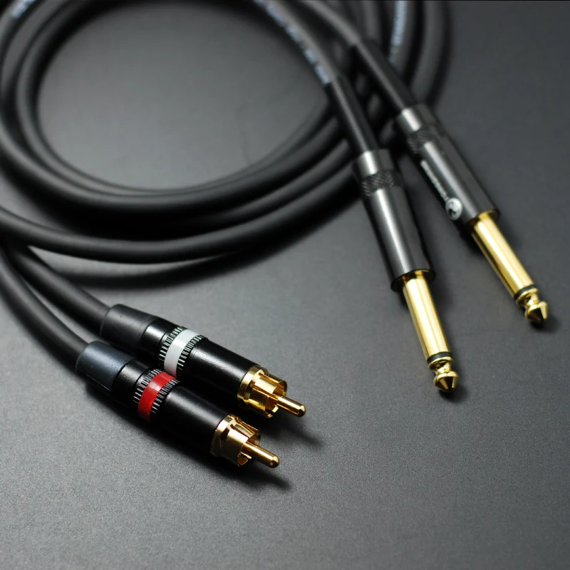 Diy hi Fi Двойной аудиокабель 6 35 мм на 2 RCA от до 5 диджейский миксер аудиосигнал Prolink