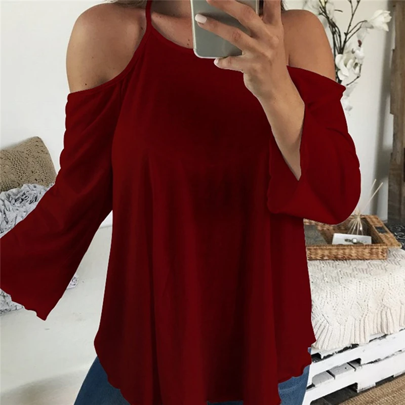 Women's Long Sleeve White Shirt Sex Backless Tops Ladies Casual Loose Shirts Summer Women Clothing | Женская одежда