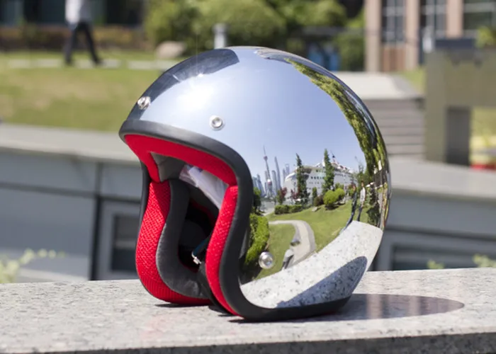 Бренд Vcoros, винтажный мотоциклетный шлем helme, Серебристый Хром, зеркальная живопись, cascos capacete, реактивный скутер, ретро шлемы с открытым лицом