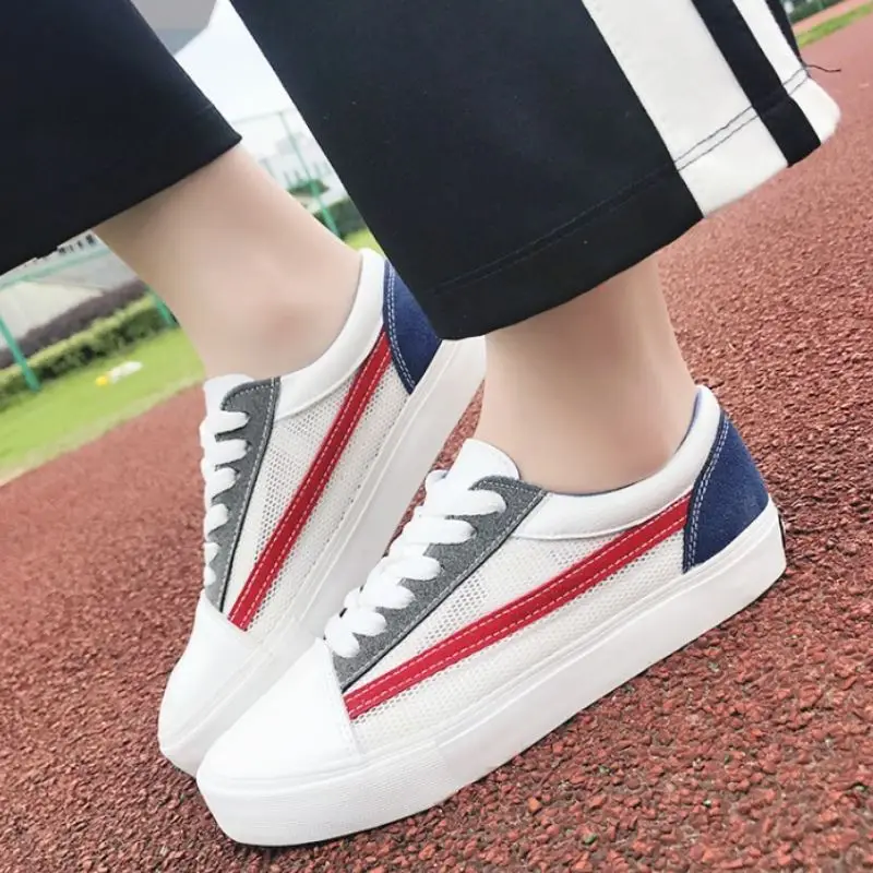 SJJH/Женская парусиновая обувь для скейтбординга удобные Лоскутные кроссовки