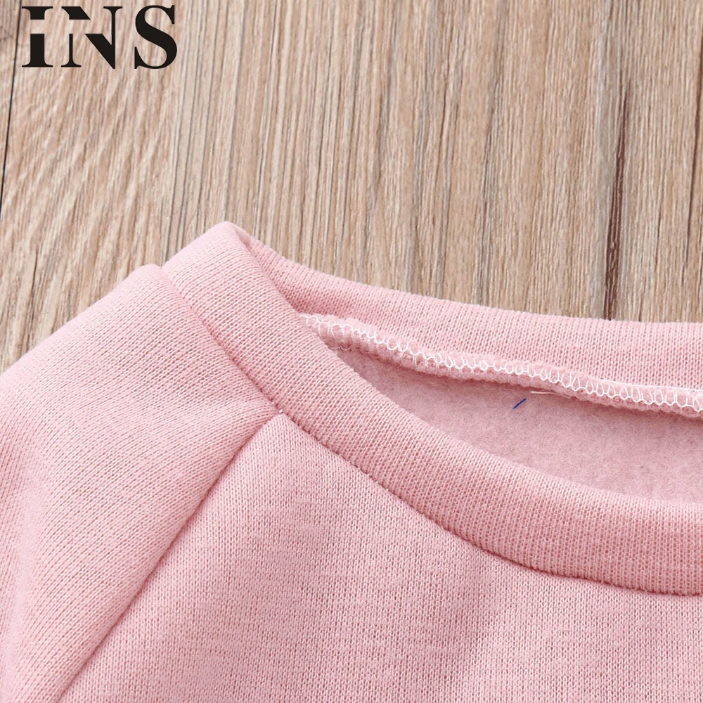 2018 Новый Модный пуловер с буквенным принтом для маленьких девочек свитер платье