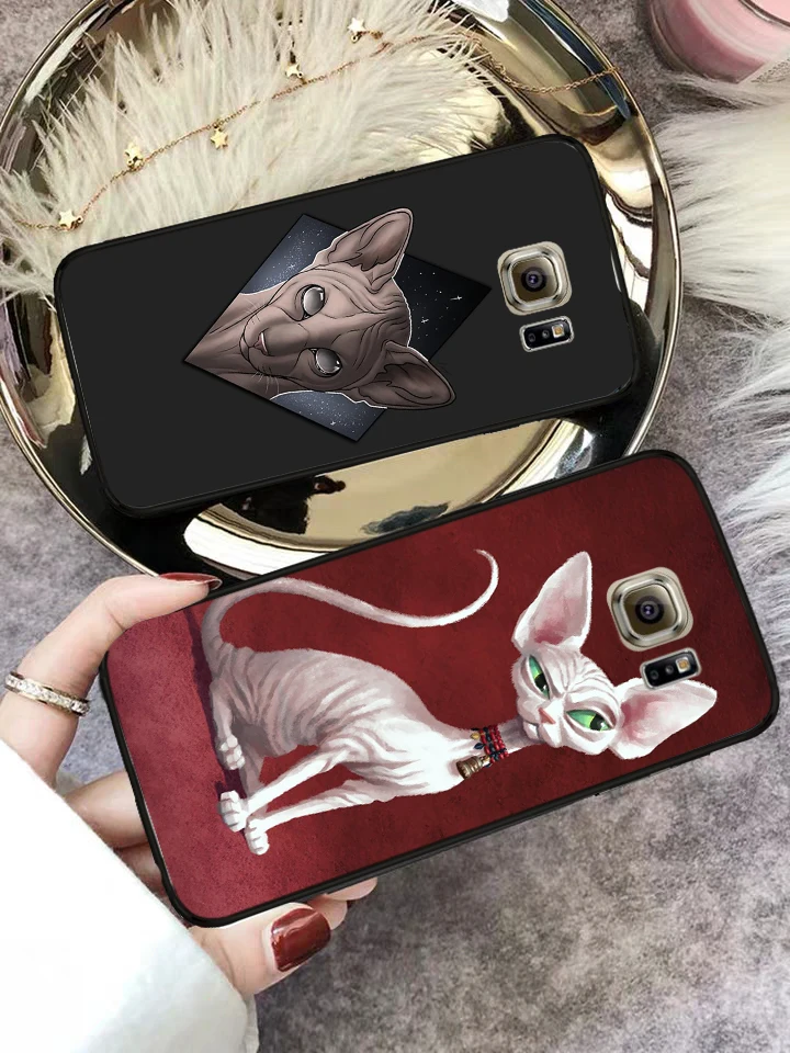 Татуировка Сфинкс Кошка силиконовый чехол для Samsung S6 край S7 S8 плюс S9 S10 S10e M10 M20 M30