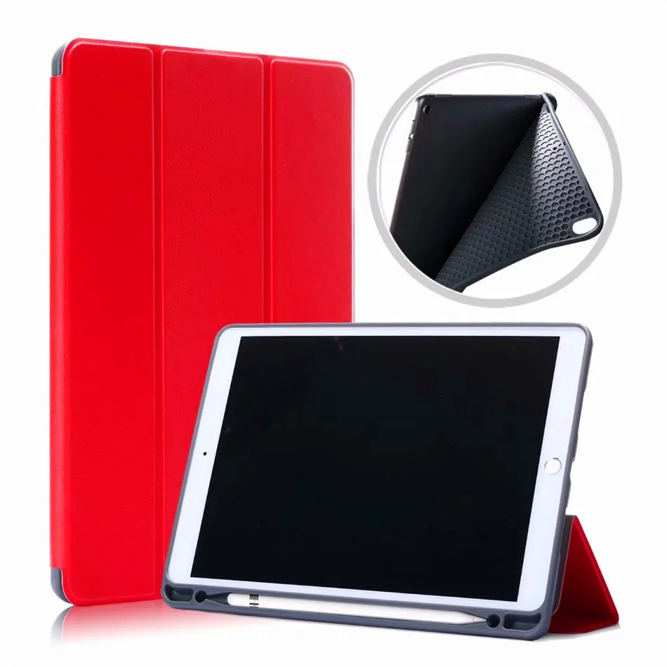 Red Чехол для iPad Air 3 10,5 силиконовый чехол-подставка для iPad Pro 10,5 '' смарт-чехол с карандашом+ защита для экрана+ ручка - Цвет: Red