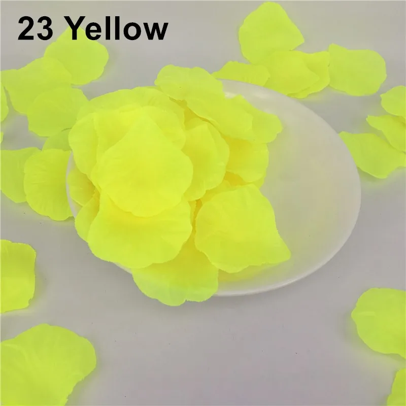 23 Yellow Свадебные картины украшения романтические фиолетовые красные цветы Свадебные вечерние аксессуары розовые лепестки де Роза искусственные 500 шт - Цвет: 23 Yellow