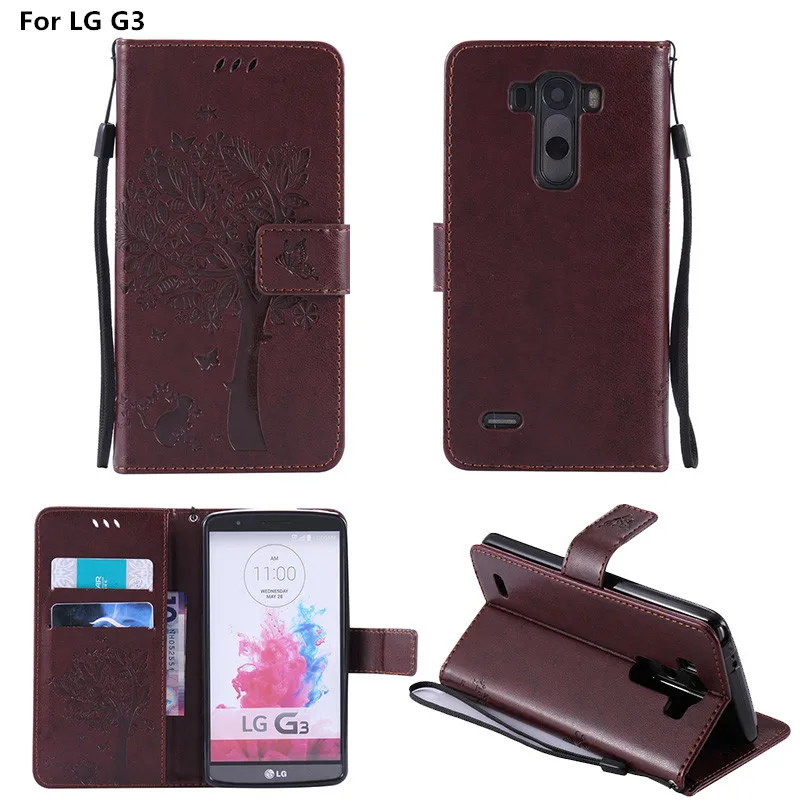 Чехол для LG G 3 Роскошная тисненная кожа чехол книжка с отделением карт и